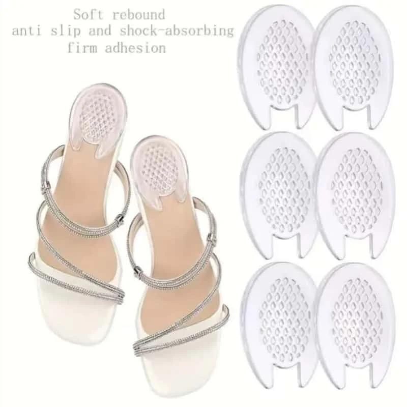 1/2/3 Paar transparente Silikon-Einlegesohlen, halbgrößiges Fersenkissen-Design, Massagekomfort, Stoßdämpfung, atmungsaktiv, passen sich dem Fuß an, geeignet für High Heels und Sandalen – Detail 4