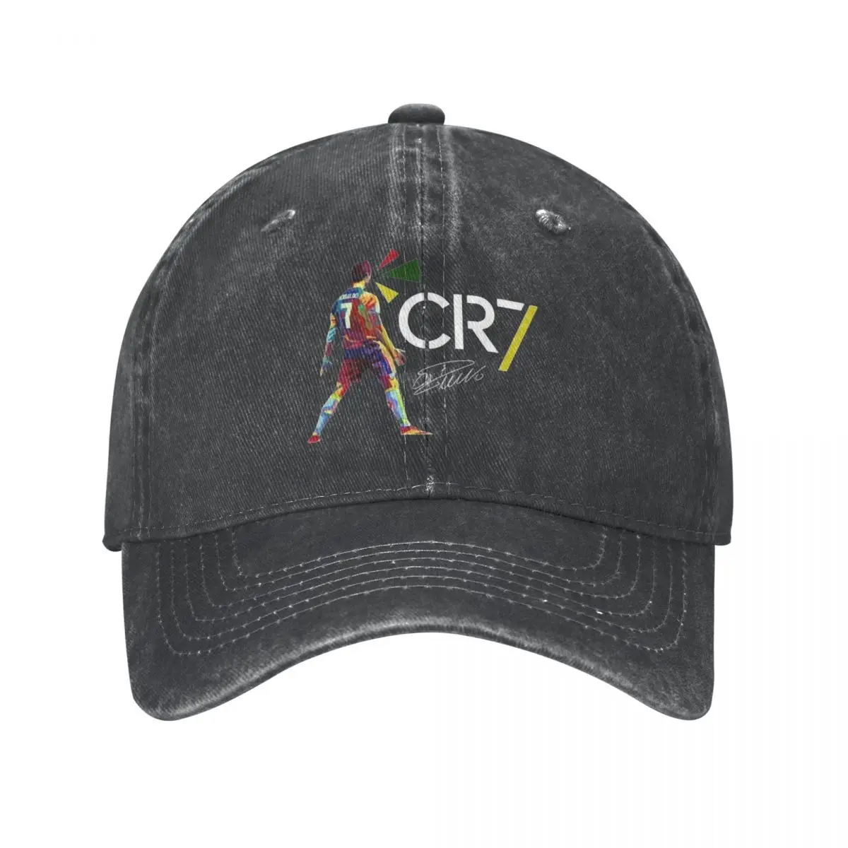 Classic Cr7 Football Ronaldo Signature Baseball Caps Unisex Distressed Washed Snapback Hat Outdoor Running Golf Gift Hats Cap