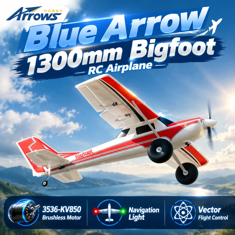 Hot Blue Arrow 1300mm Bigfoot Off-Road Low-Speed Entry-Level Remote Control Electric Fixed-Wing RC Aircraft Model Toy With Light