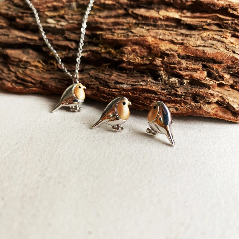 مجموعة مجوهرات قلادة وأقراط على شكل طيور من DaintyDropshipping - إكسسوارات متطابقة لموضوع الطيور للنساء #1