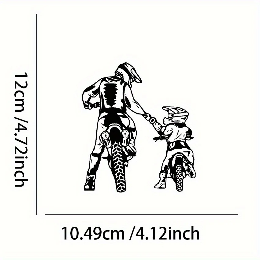 1pc Motorcycle Rider & Winch Silhouette Vinyl Sticker Weatherproof Black White Decal for Cars Bikes Scooters Walls
