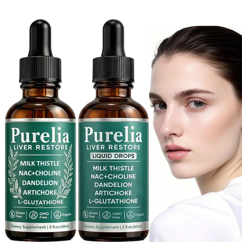 Milk Thistle Liquid Drops 60ml Herbal Supplement with NAC Choline Artichoke Dandelion Glutathione for Adult Daily Routine