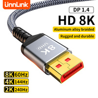 Unnlink DisplayPort Cable HD 8K 4K 2K High Speed Stability Braid Compatible DP 1.4 1.2 for MacBook Pro PC Laptop to TV Monitor