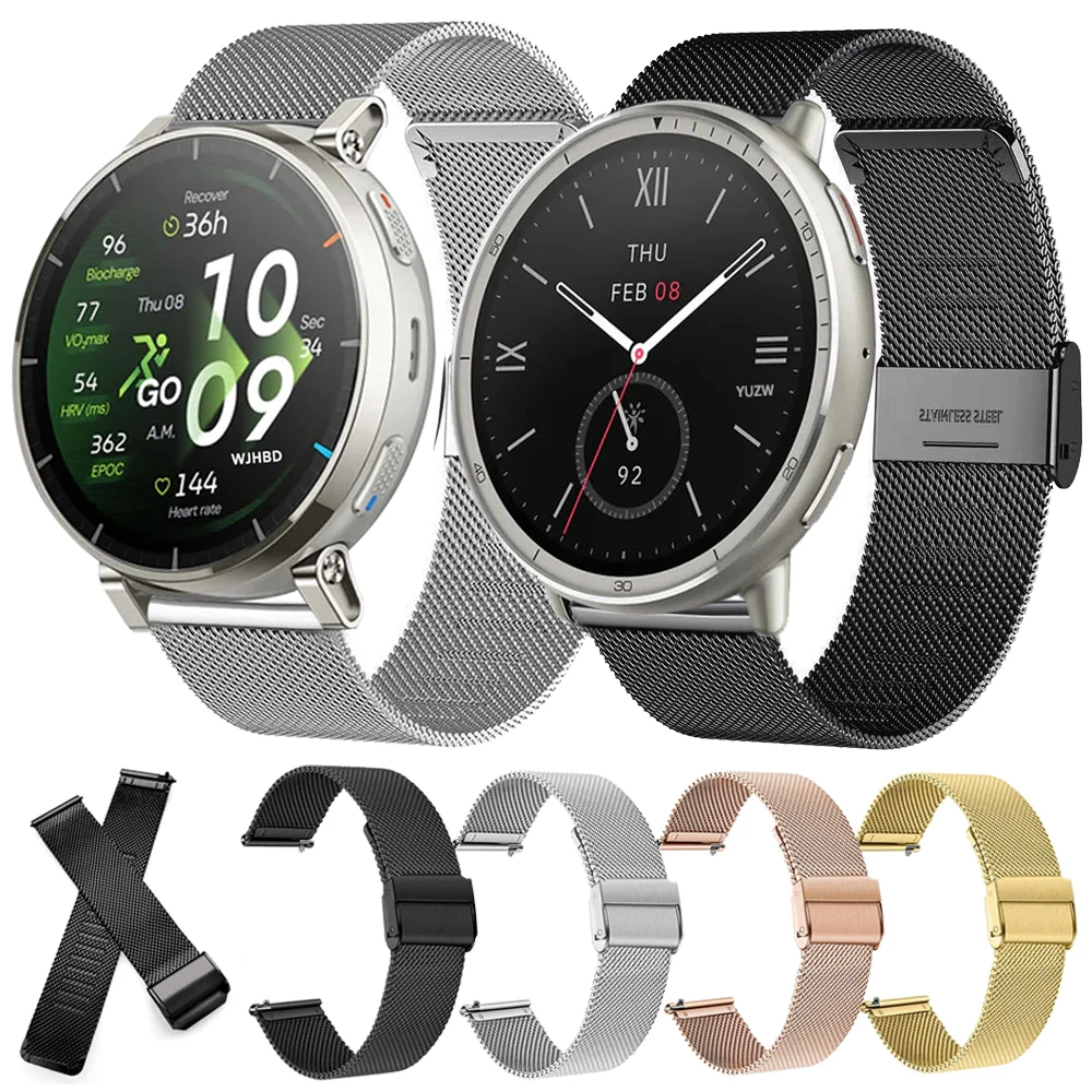 20mm 22mm Metallarmband für Amazfit Active 3 45mm/Active 2 Max Uhrenband für BALANCE 2 Bip 6 5 3 GTR 4 3Pro GTS 4 mini 2 2E Armband