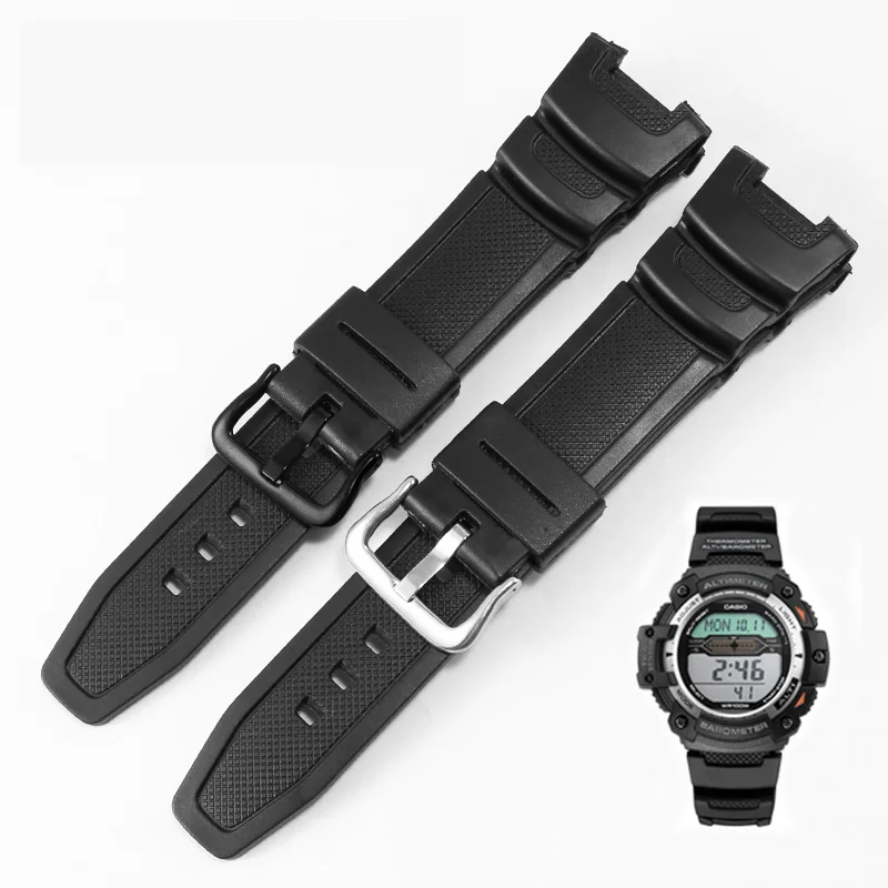 

Silicone Watchband Suitable For Casio SGW-100 Watch Belt Notch 3157 Black Waterproof Rubber Resin Watch Chain