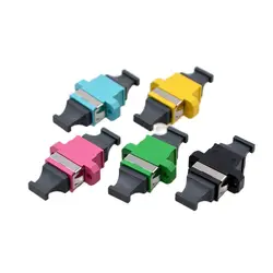 10 PCS MPO Fiber Optic Adapter Connector MTP Optic Fiber Flange UP-DOWN Blue OM3 10 Gigabit Coupler Factory wholesale