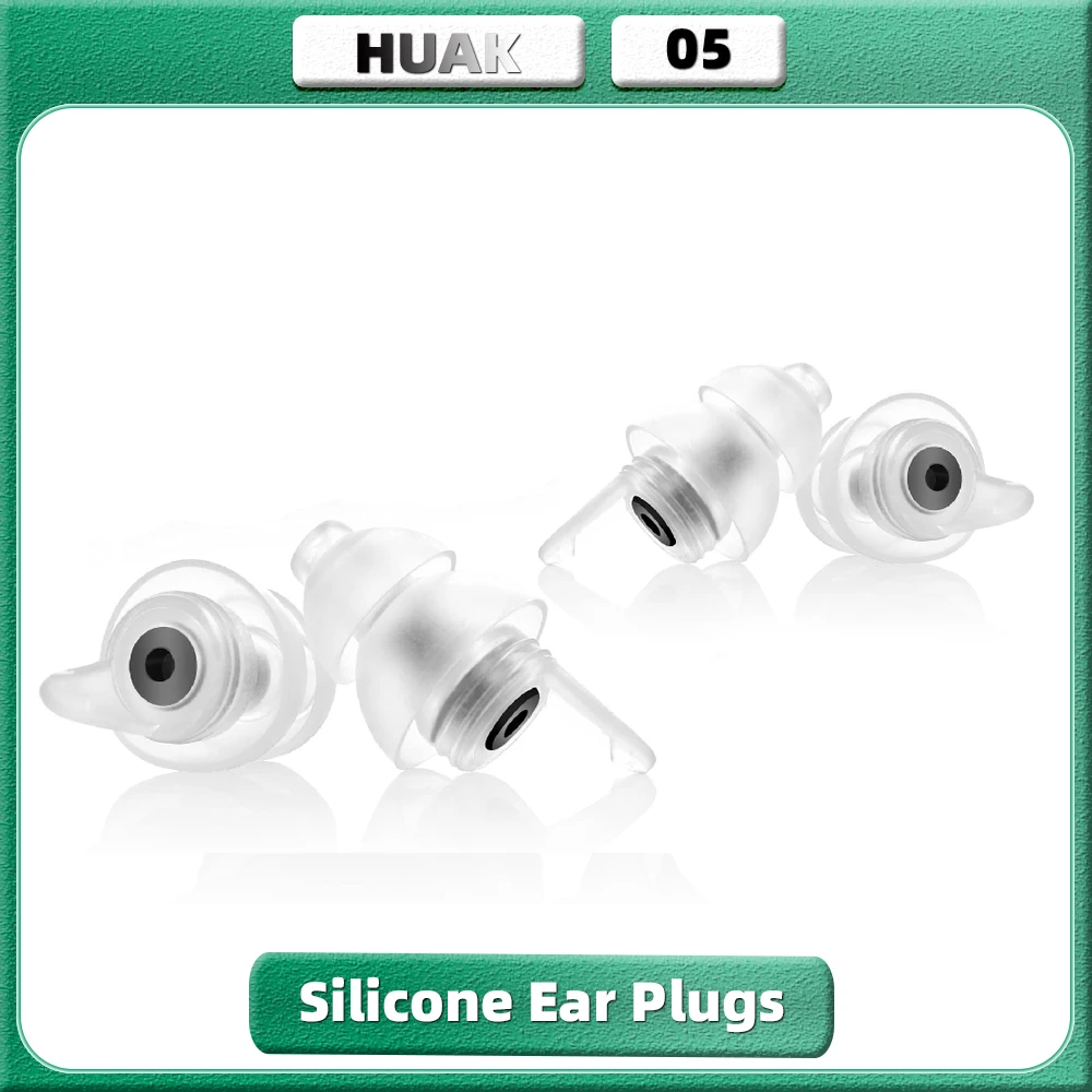 HUAK Silicone Ear Plugs for Noise Cancelling High Fidelity Concert Reusable Musicians Motorcycles Sleeping Work, Study, Swim