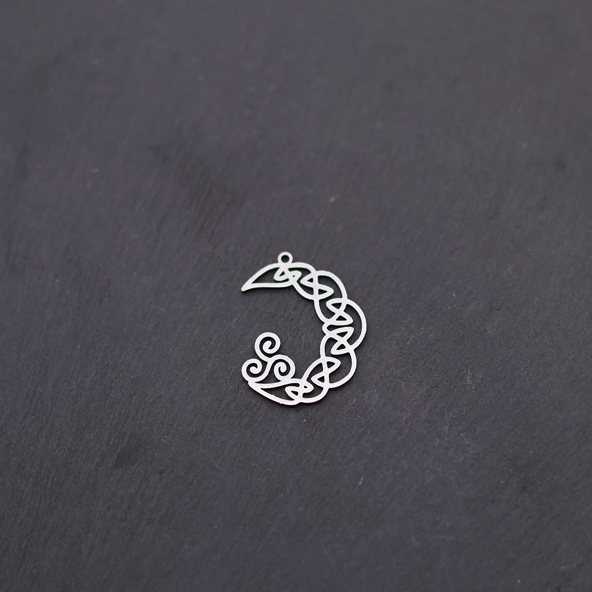 3 قطع الفولاذ المقاوم للصدأ دوامة الساحرة عقدة التمائم الهلال قلادة على شكل قمر سحر لصنع المجوهرات قلادة أقراط DIY اليدوية #5