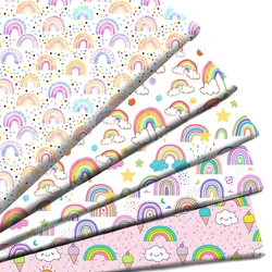 Rainbow Dot Star Printed Polyester Pure Cotton Material By the Meter Patchwork Tissue Sewing Quilting Fabrics Needlework