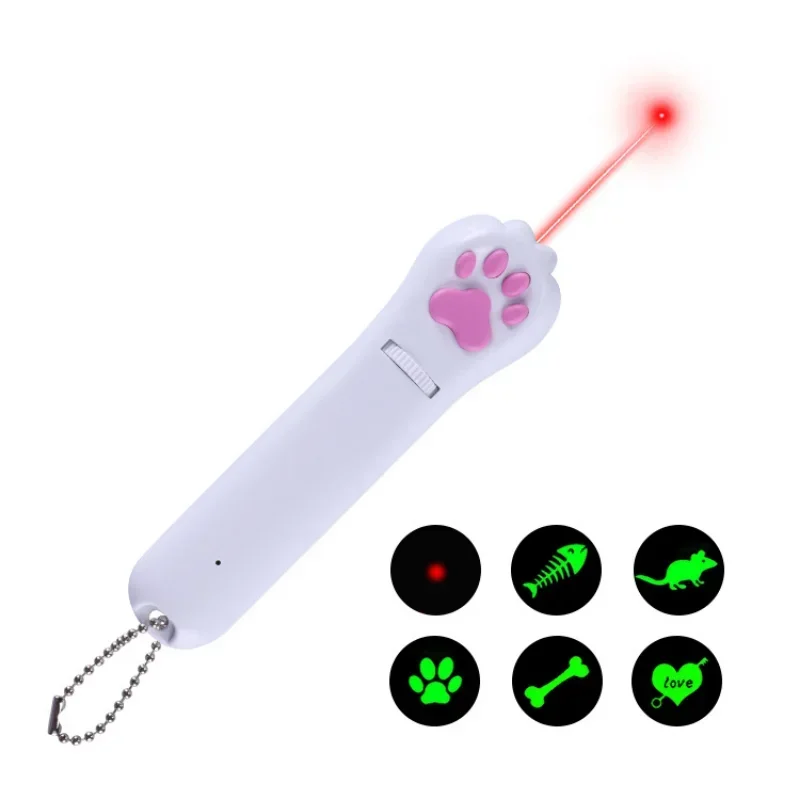 Rechargeable Projection LED Cat Toys, Multi-pattern Infrared UV Purple Light, Bite-proof Funny Gatos Stick, Cat Accessories