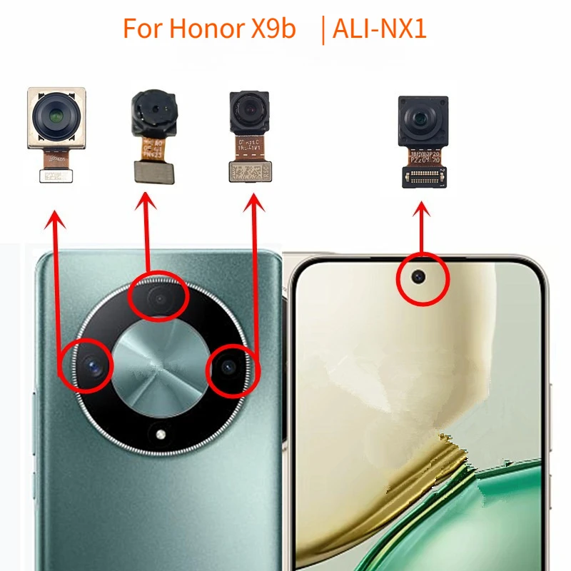 Front and Rear Back Camera For Honor X9b ALI-NX1 Camera Module Backside View Replacement Spare Parts