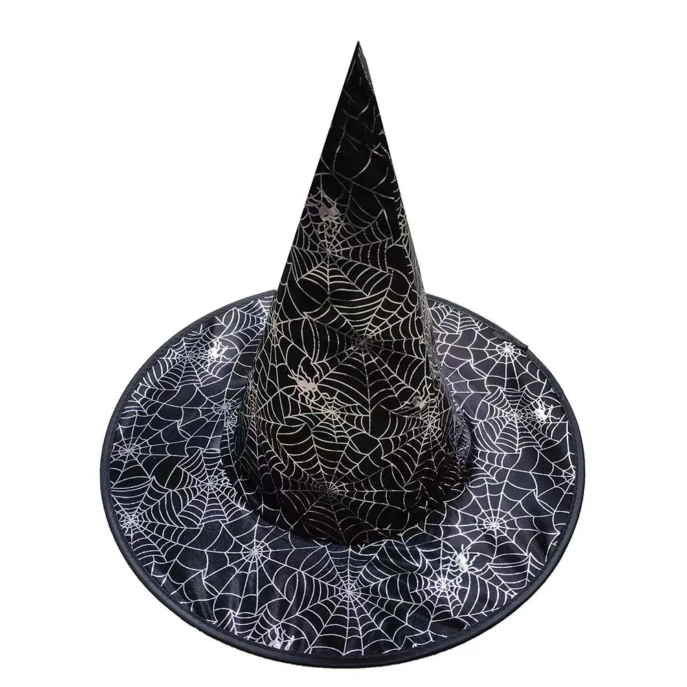 Cappello da strega, Forniture per decorazioni di Halloween, Cappello da strega per bambini e adulti, Abito da ballo, Cappello da mago in rete magica per la festa