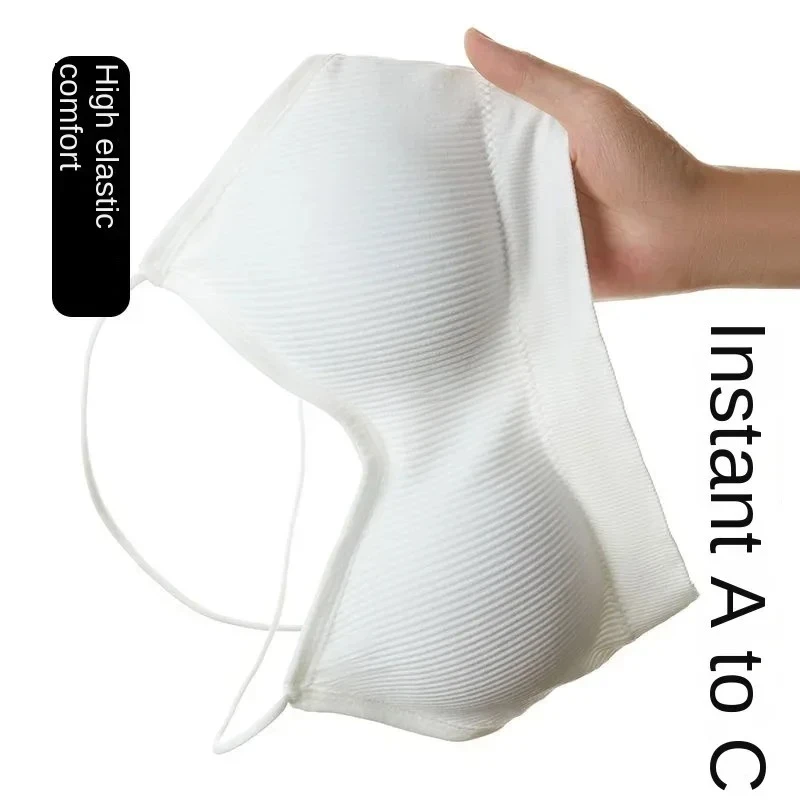 2025 Nová 10cm extrémní push-up podprsenka pro plochý hrudník, bezdrátová, ultra silná vyztužená braletka s uzavřeným košem a malými prsy - náhled 5