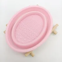 Herramienta de limpieza de brochas de maquillaje de silicona, cuenco de silicona plegable, esponja de huevo de belleza, esponja en polvo, lavado, estera exfoliante portátil, herramientas de belleza