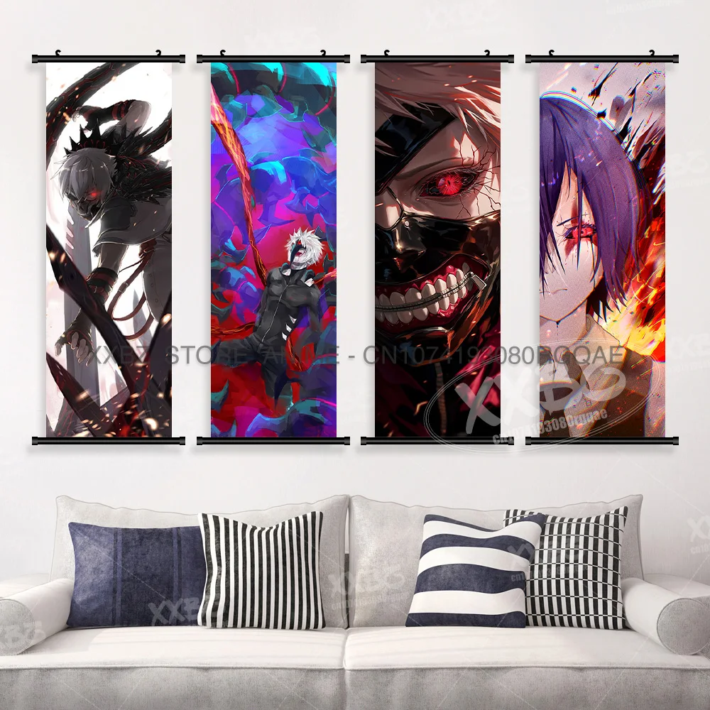 Tokyo Ghoul Anime Poster Vintage Home Dekoration Wand Kunstwerk Scroll Bild Druck Leinwand Hängen Malerei Für Wohnzimmer Wandbild – Detail 3