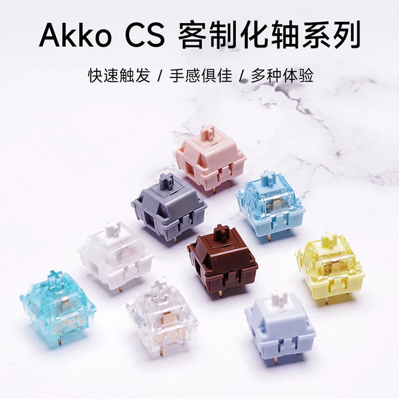 Akko CS-eje personalizado grueso, accesorios para teclado de PC, rojo vino, cereza, gelatina azul, Mahjong, sonido a prueba de polvo, teclas completas, intercambio en caliente