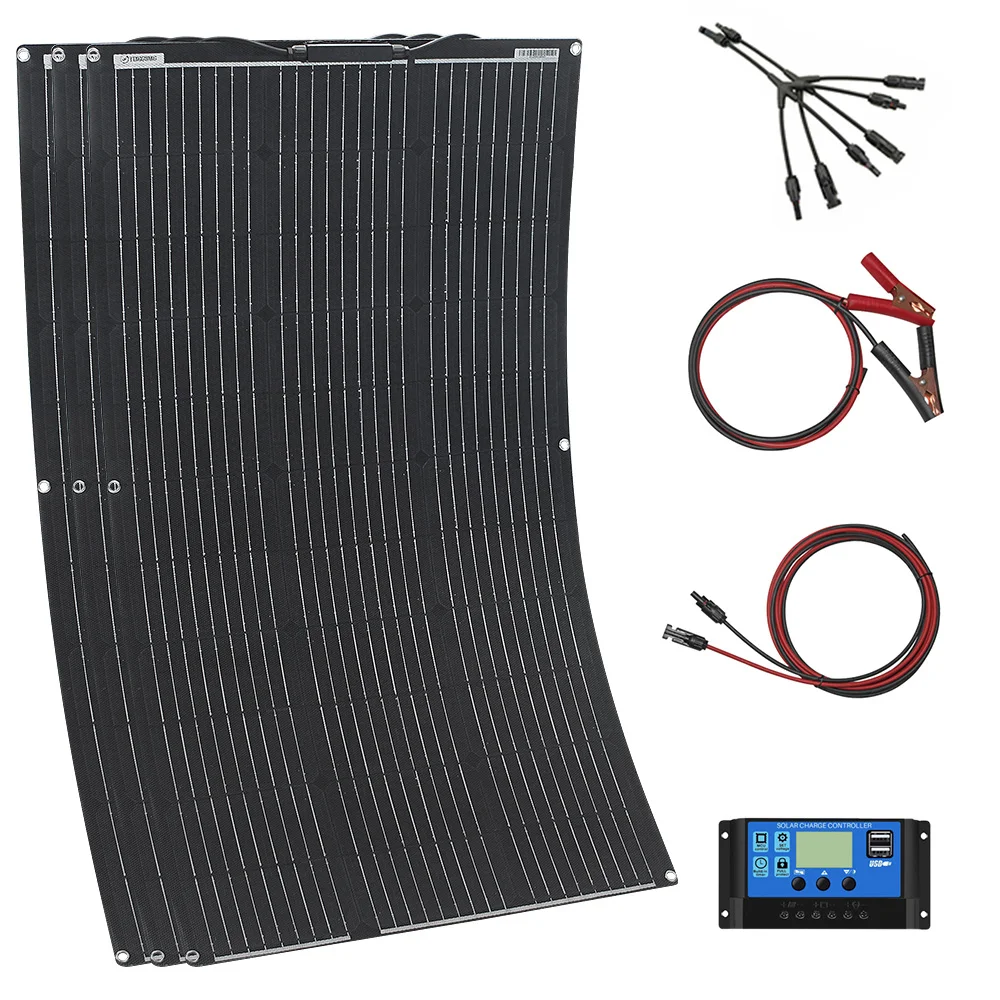 ETFE Zonnepaneel 18v 100w 200w 300w 400w Flexibele Duurzame Waterdichte Monokristallijne Zonnecel Solar batterij Oplader
