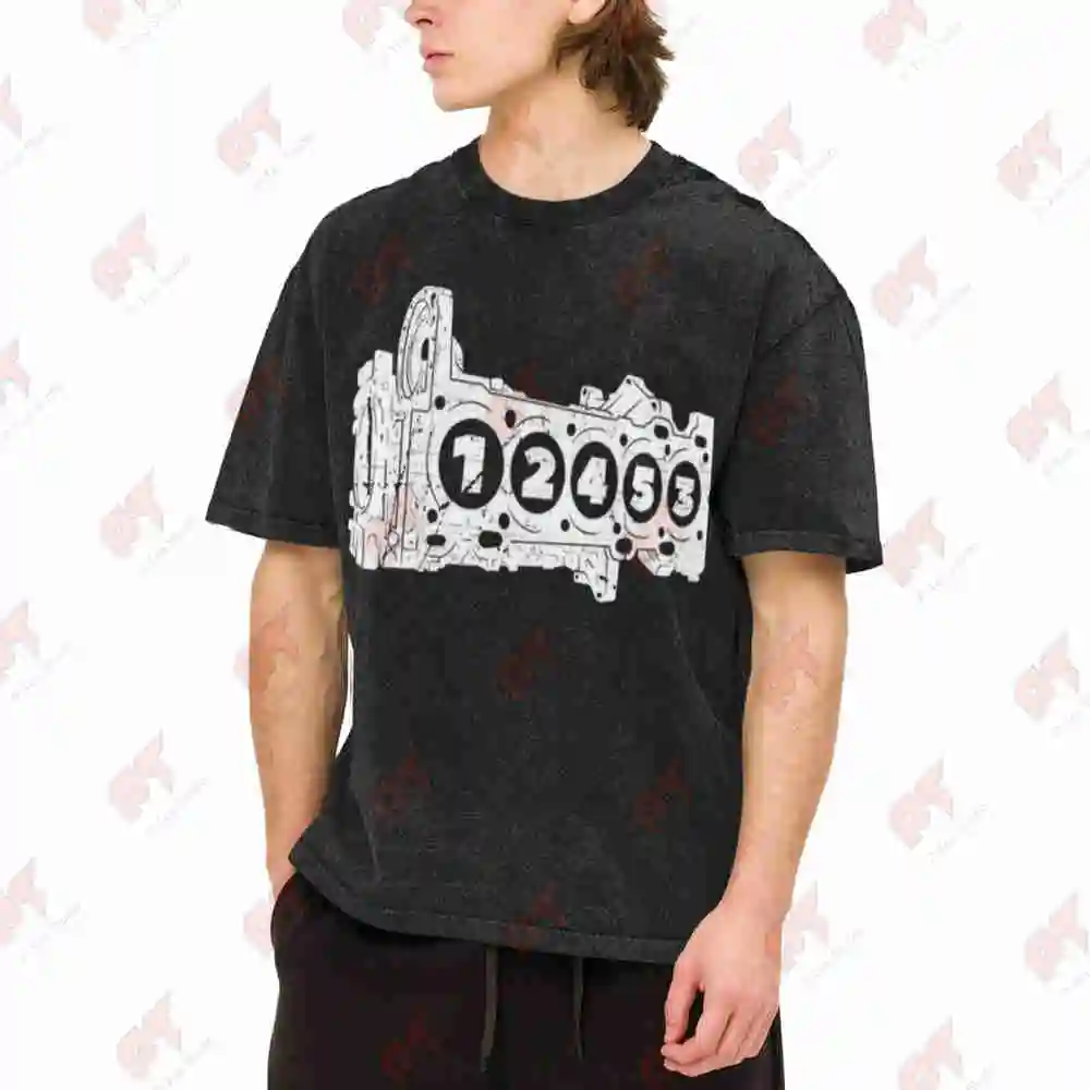 5 Cylinder Ignition Sequence 1 2 4 3 Vintage Washed Tee Pure Cotton T-Shirt