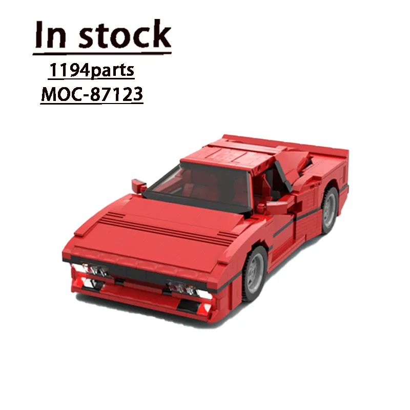 MOC-87123 Red Classic Supercar 288 GTO Assembly Splicing Building Block Model 1194 Building Block Parts Kids Birthday Toy Gift