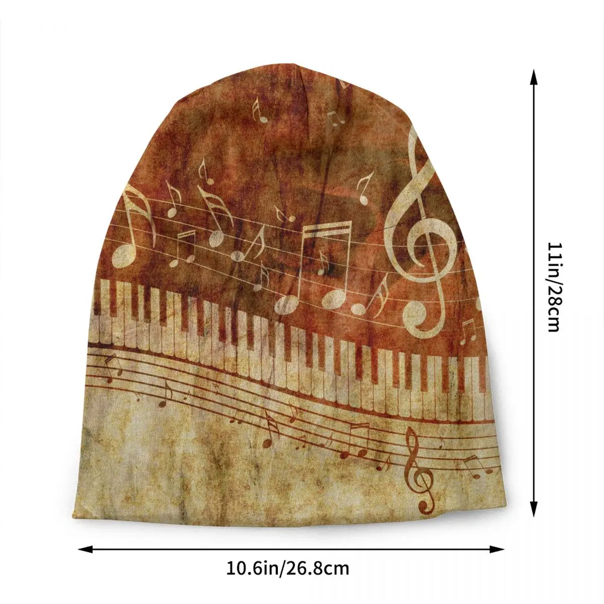 Custom Piano Keys Musical Notes Bonnet Hat Knitting Hat Men Women Hip Hop Unisex Winter Warm Beanies Cap