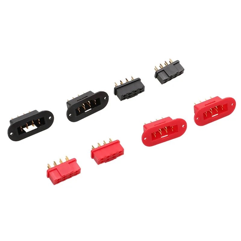 10Pairs Gold Plated MPX 8 Pin Connector Moulded Socket Multiplex Plugs Multi Servo Connectors for RC Hobby Model Car Plane Parts