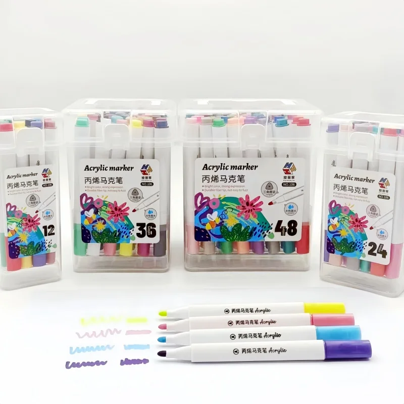 

12 цветов/24 цвета/36 цветов/48 цветов акриловый маркер ведро для начинающих художественная роспись граффити