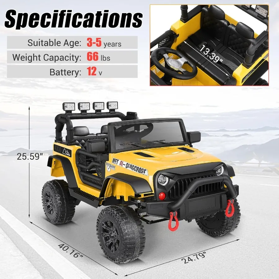 ركوب المشي لمسافات طويلة على السيارات 12 فولت مع حزام أمان للتحكم عن بعد الوالدين والمركبات التي تعمل بالبطارية مصباح LED ممتص للصدمات بشكل أفضل