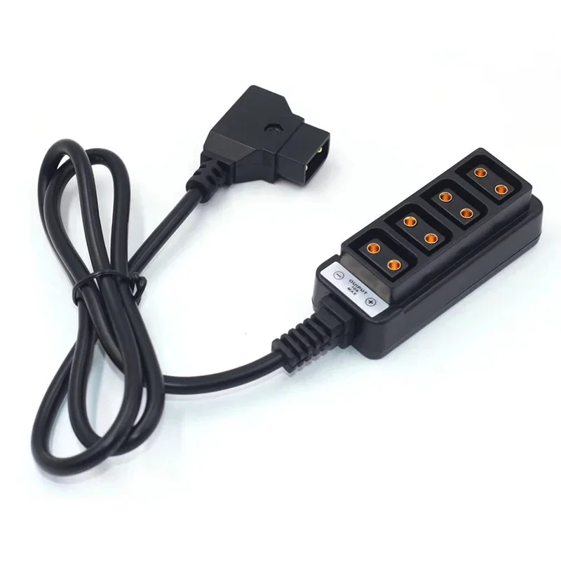 1PCS Round long line D-Tap Male to 4-Port P-Tap Female Camera power Supply Distributor DTAP fourway splitter
