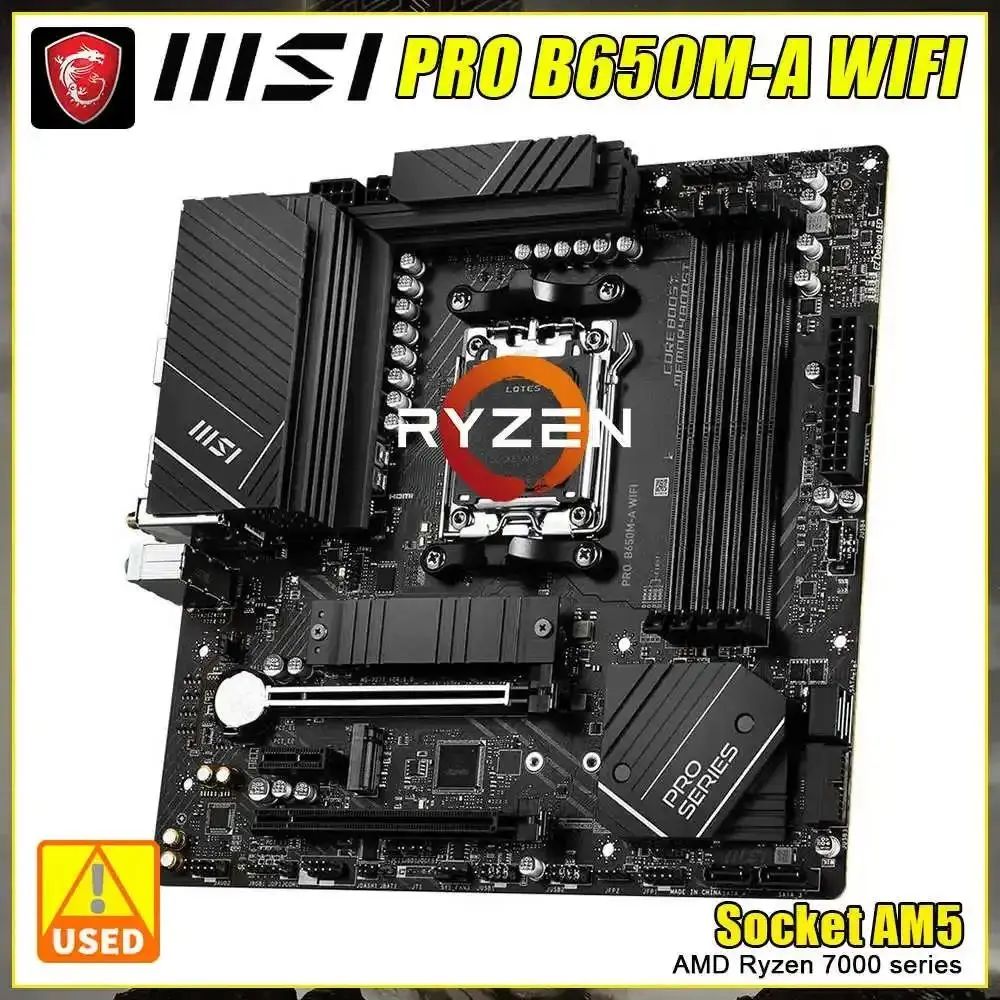 MSI B650 Motherboard PRO B650M-A WIFI Supports Ryzen 7 7700 7800x3d 7800x Ryzen 9 7900x 7900x3d 7950x3d Ryzen 5 7600 7500f 8600G