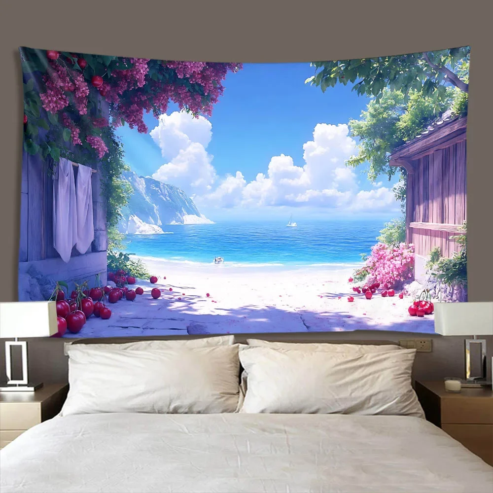 Tropical Paradise Tapestry - Perfect for Home Décor,Adding a Touch of Beachside Serenity and Natural Beauty to Your Living Space