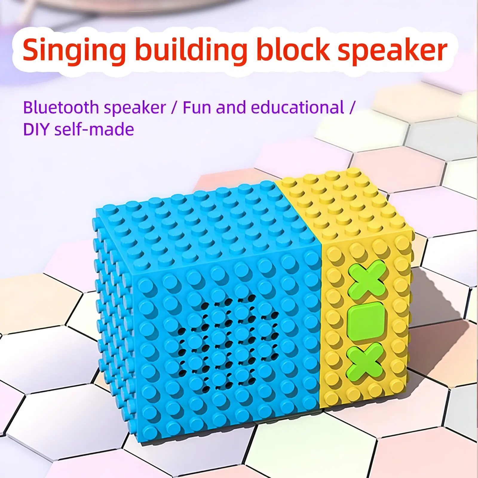 

Creative Cute DIY Building Block Bluetooth Speaker Mini Stereo Fun Educational Toy Long Battery Life for Kids Gift Desktop Decor