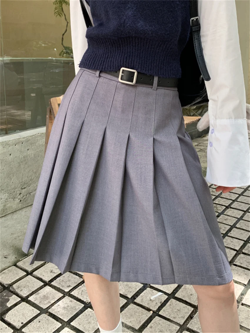 

Alien Kitty Preppy Style Women A-Line Skirts Slim High Waist Streetwear Autumn 2023 Loose Office Lady Daily Mujer All Match