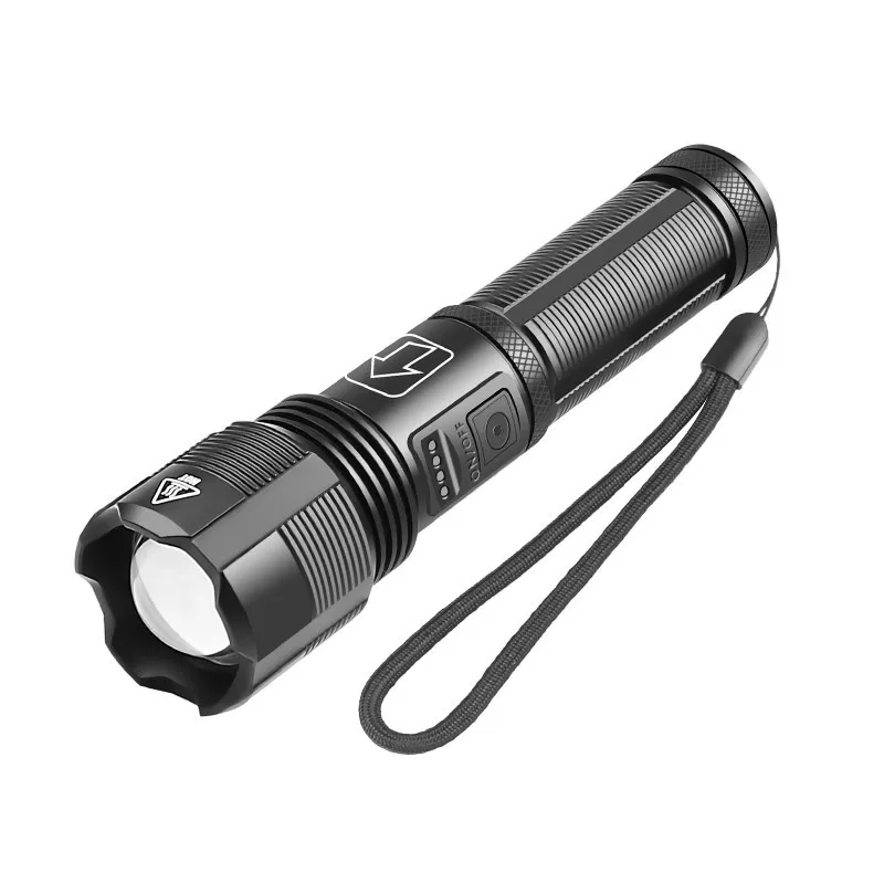 XHP50 LED Strong Light Flashlight USB Charging P70 Searchlight Outdoor Emergency Long Range Zoom Flashlight