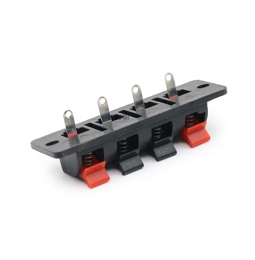 Picture 4: 2/5PCS Audio 4P terminal 4 Positions Connector Terminal Push in Jack Spring Load Audio Speaker Terminals