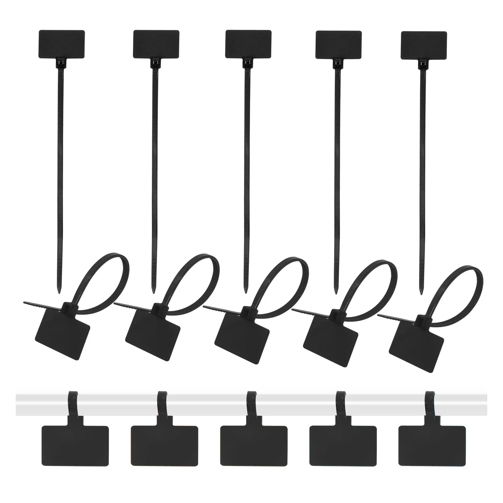 100Pcs/300Pcs Nylon Cable Tie Plastic Loop Ties Marker Tag Cable Self-locking Zip Ties Office Plastic Loop Ties DIY Marker Tools