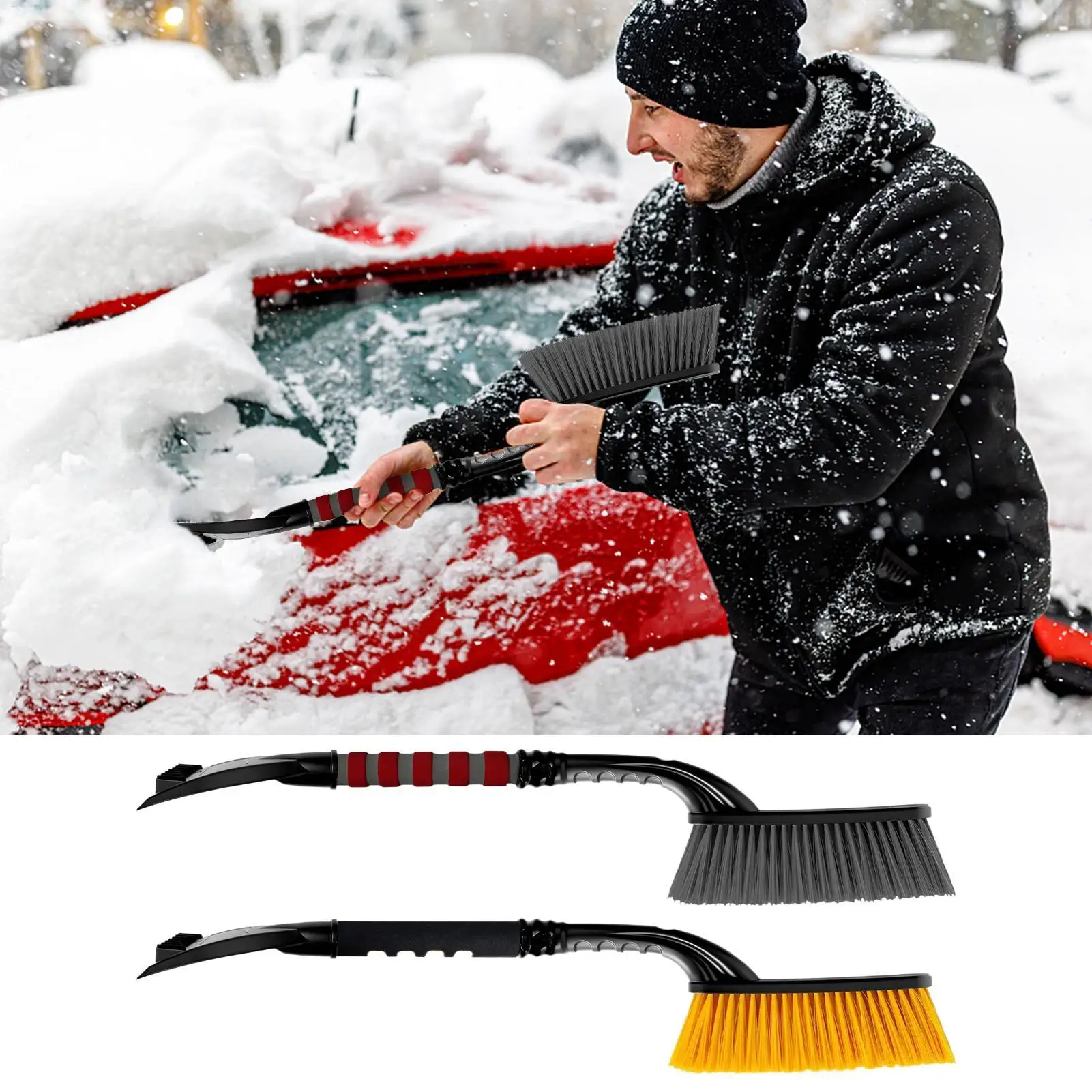 Raspador de carro escova de neve pára-brisa raspador de gelo escova de neve ferramenta de limpeza exterior pá de inverno para capô portas espelhos de teto suvs