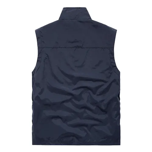 Imagen 2 del producto Chaleco de senderismo para hombre, chaleco deportivo de pesca de trabajo sólido al aire libre de otoño, chaqueta informal sin mangas ligera con múltiples bolsillos para caza y primavera