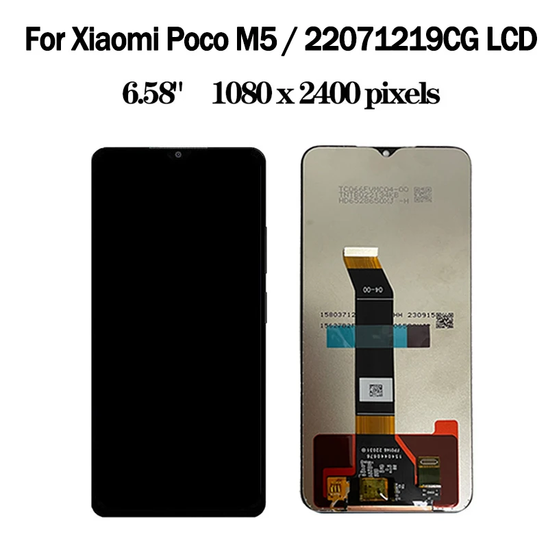 6.58\'\'Tested m5 LCD For Xiaomi Poco M5 22071219CG LCD Display Touch Digitizer Assembly For Poco M5 Screen with Frame