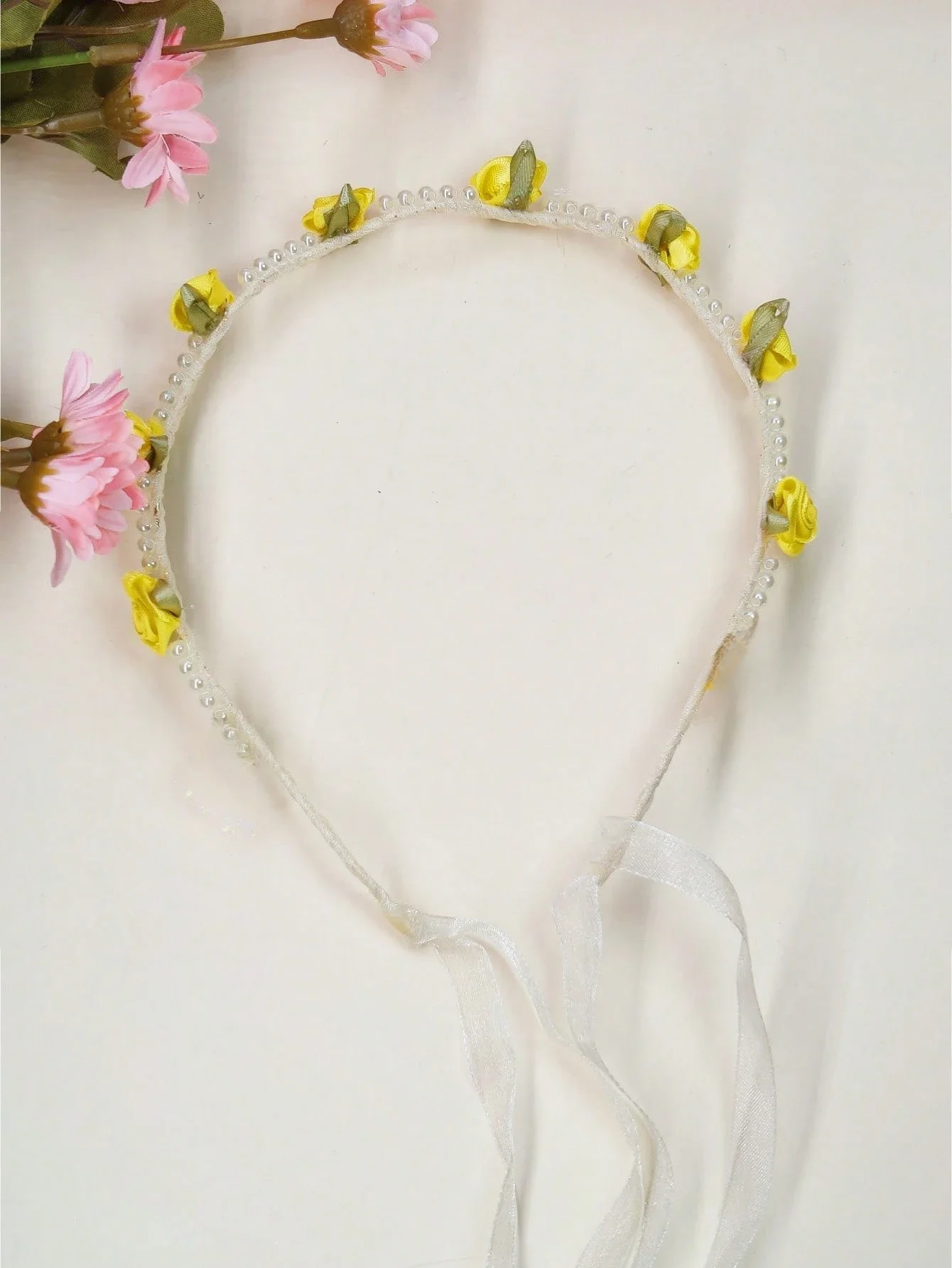 

1/2/3/5pcs Pearl Flower Satin Headband, Versatile Outdoor Hair Accessory For Teenage Girls, Fairy-Like Sweet Style, Cute Elf