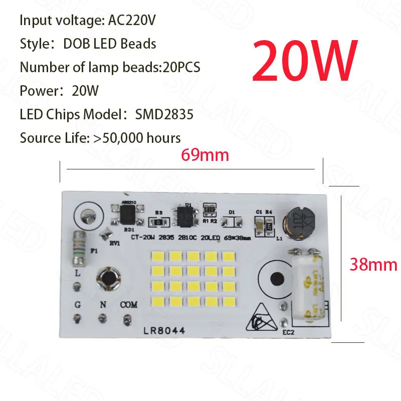 Led Matrix 220v Led Beads 20W 50W 6000K SMD2835 Matrix Led Chips Super Bright Indoor Home Outdoor Garden Lighting Accessories