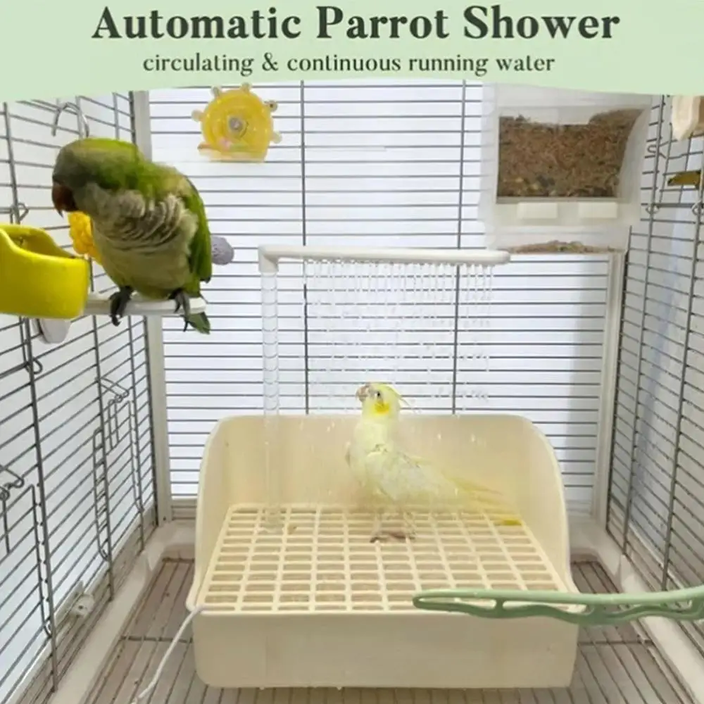 Lavabo de baño eléctrico para pájaros, para perigares, peonías, cacatúas, lavabo de lluvia, circulación automática de agua y sol, Conures 2025 NE T6U2
