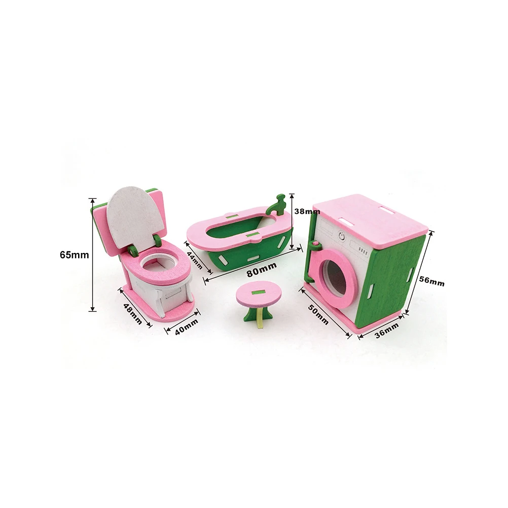 

Wooden Simulated Furniture Decoration Funiture Toys Children Mini House Bathroom Miniature