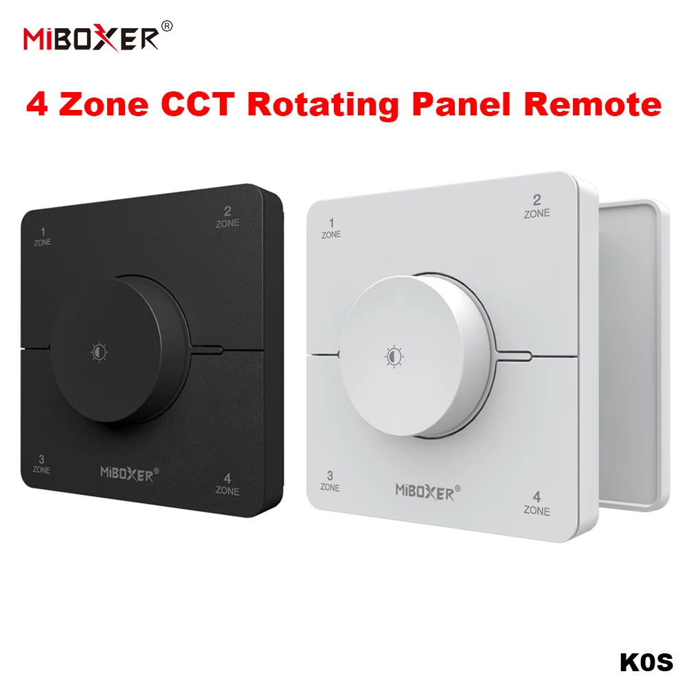 Picture 3: Miboxer K0S Knob Panel Remote 4-Zone 2.4GHZ 86 Adjust Color Temperature Brightness Dual white LED Dimmer Switch Controller