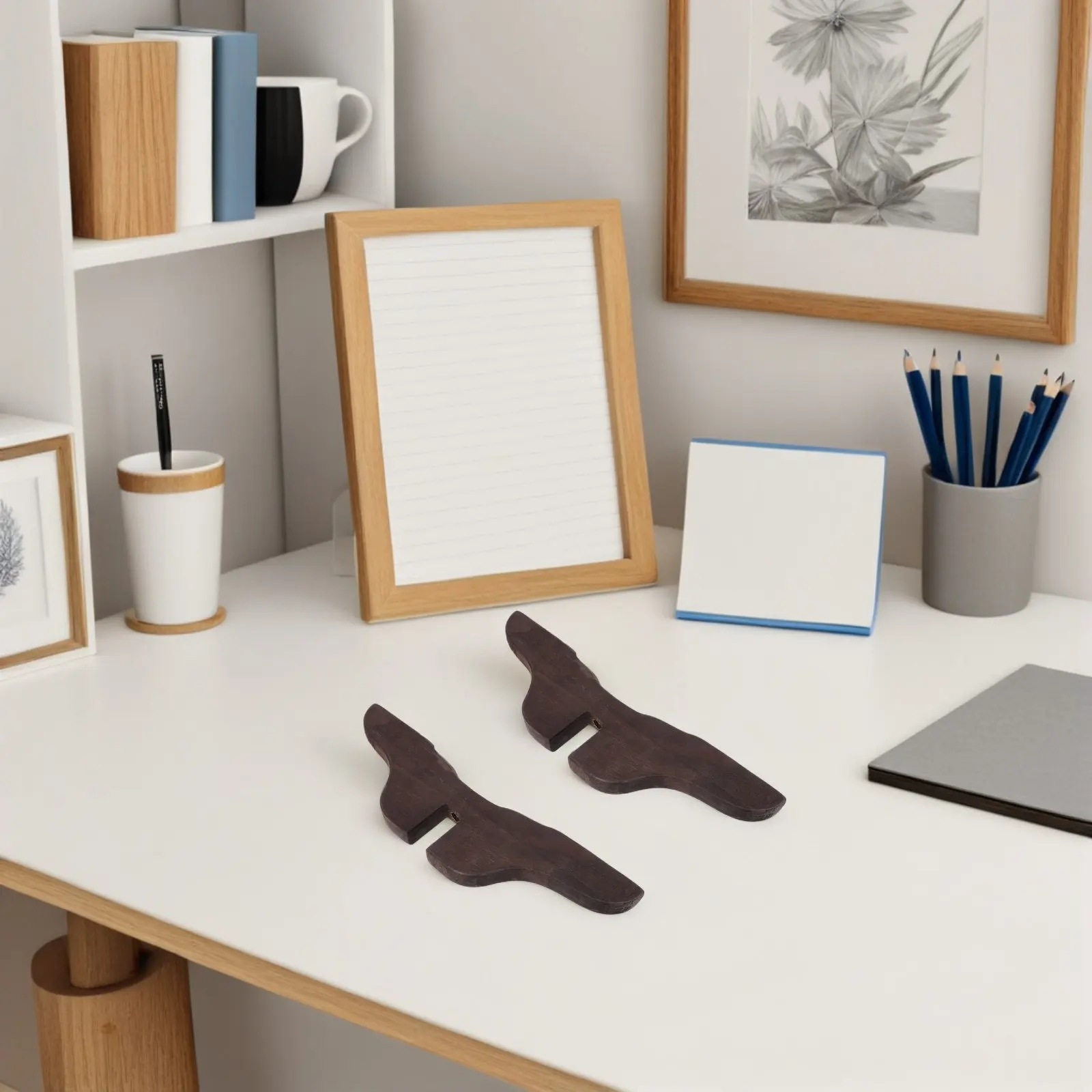4Pcs Portable Privacy Screen Stand Wood Room Divider Base Stabilizing Partition Bracket for Home Office Hotel Freestanding Desk