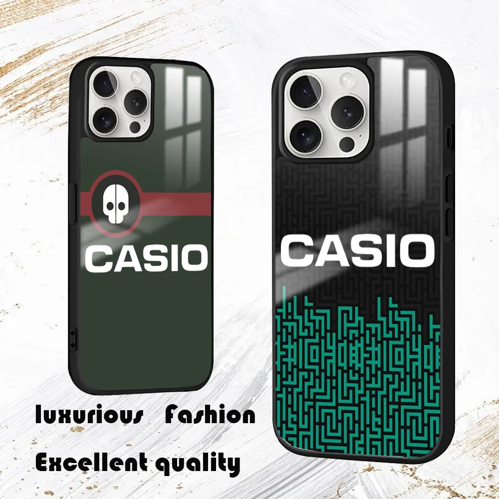 fashion trend C-casio Phone Case For iPhone 16 15 14 13 12 11 Pro Max Plus Mini PC Mirror Fashion  phone case