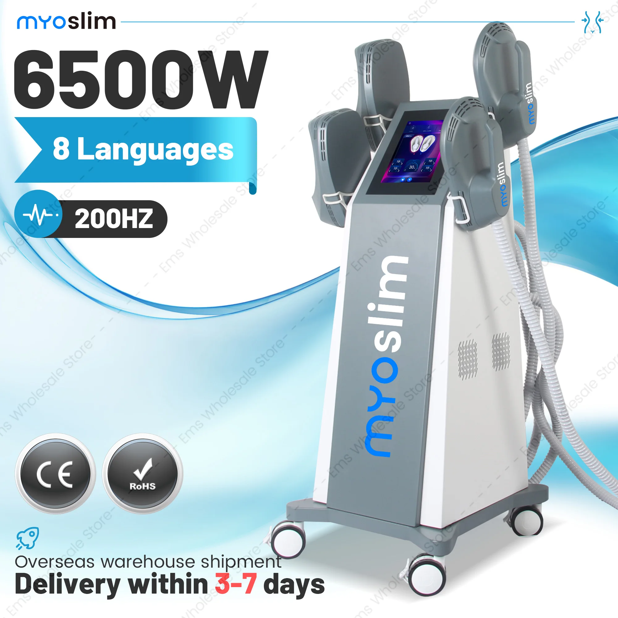 

Профессиональная радиочастотная машина MYOslim NEO 6500 Вт Hi-EMT для скульптуры тела, сжигания жира, EMS, косметическое оборудование для похудения