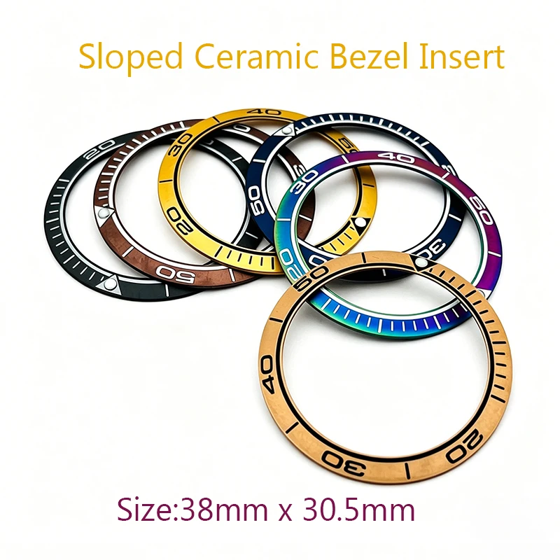 

Mod 38mmx30.5mm Sloped Ceramic Bezel insert Ring Fits Seamaster Men Watch Replacement Repair Parts