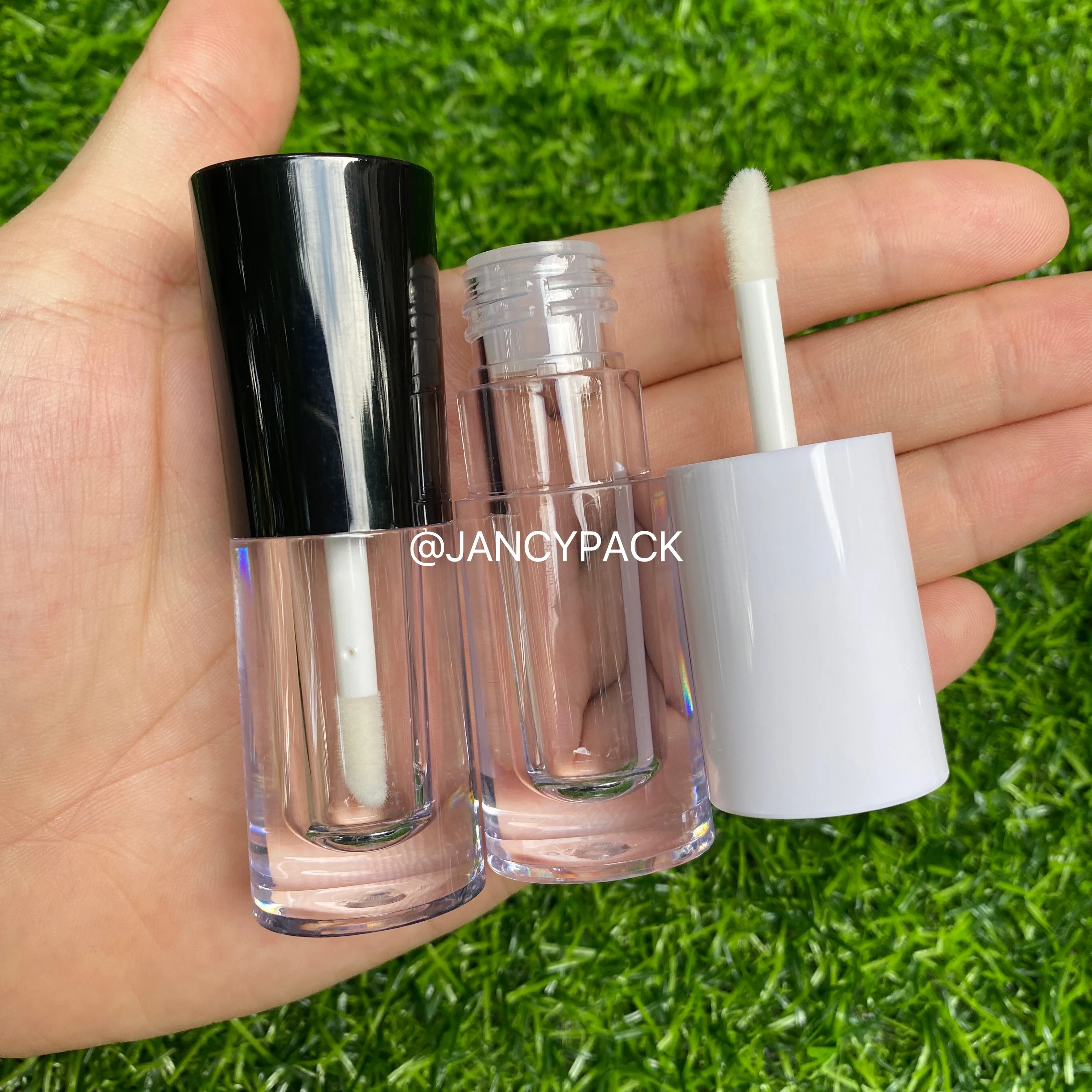 

4.5ML White Black Empty Transparent Lipgloss Packing Containers Cosmetic Lip Glaze Tubes DIY Lip Balm Tube Container with Cap