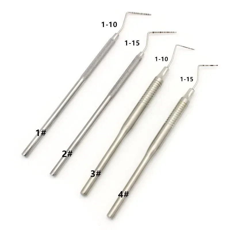 Alat periksa gigi, instrumen mulut gigi Stainless Steel Probe CPI kodotal 1-10 1-15