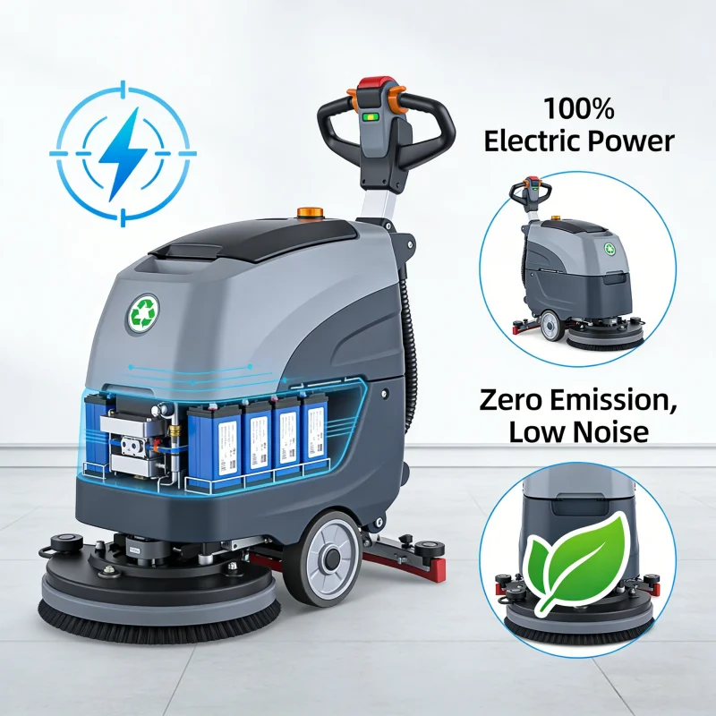 Walk-Behind Floor Scrubber Electric Cleaning Machine Floor Scrubber Machine Commercial Floor Washer for Retail Stores Workshops